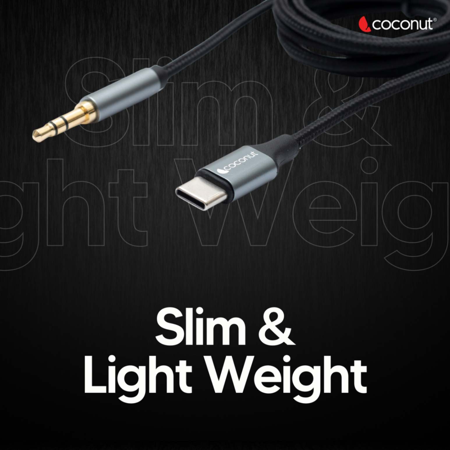 AX13 Type C to 3.5mm AUX Audio Cable, 1M length